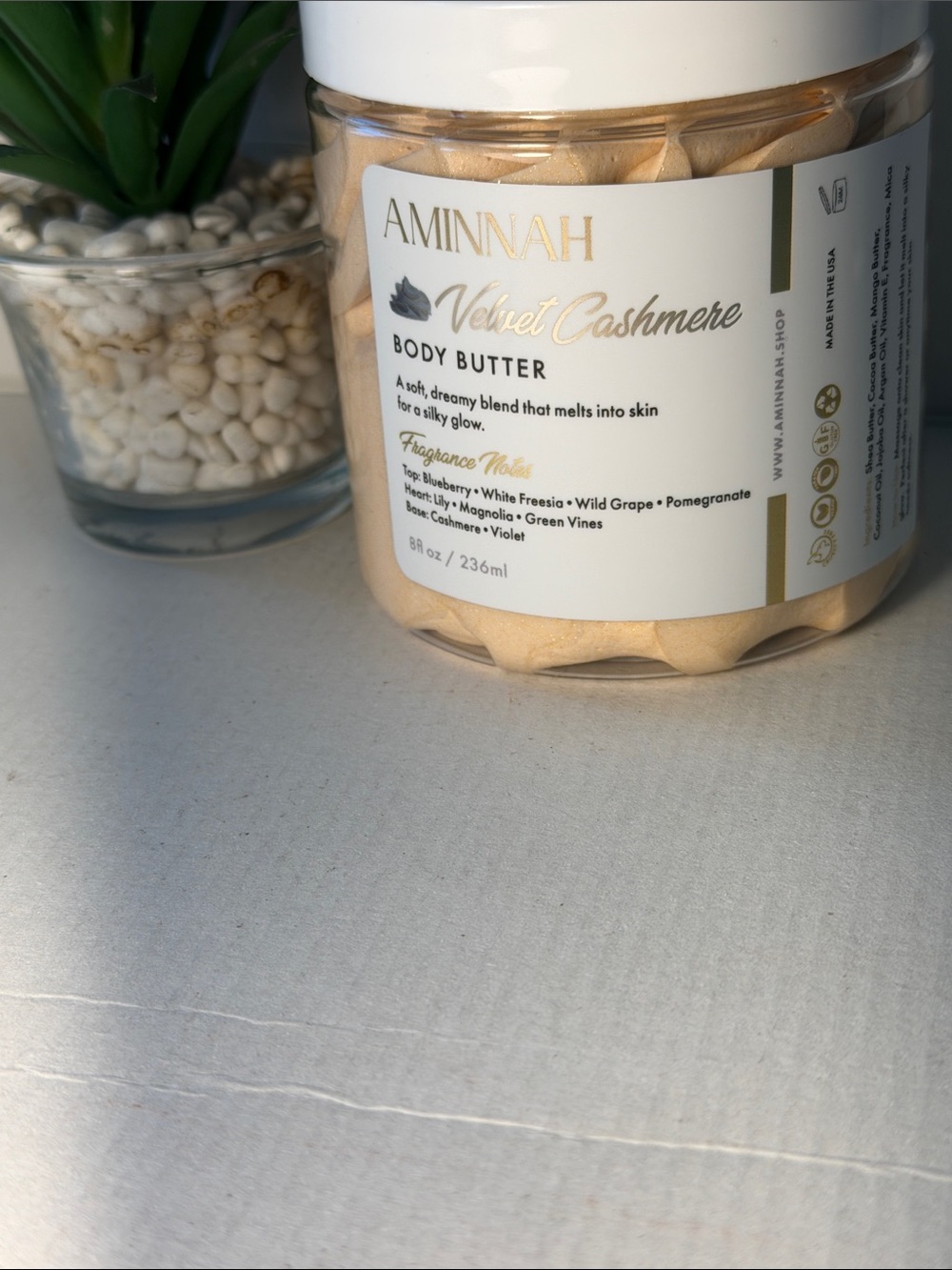 Aminnah Velvet Cashmere Whipped Body Butter 8oz